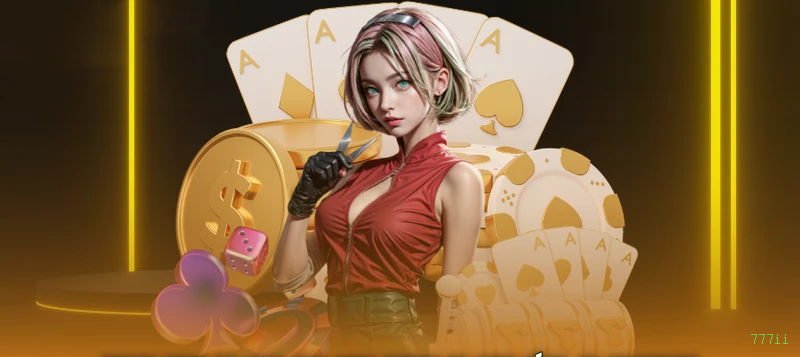 Imagem promocional do cassino online da 777ii mostrando jogos ao vivo